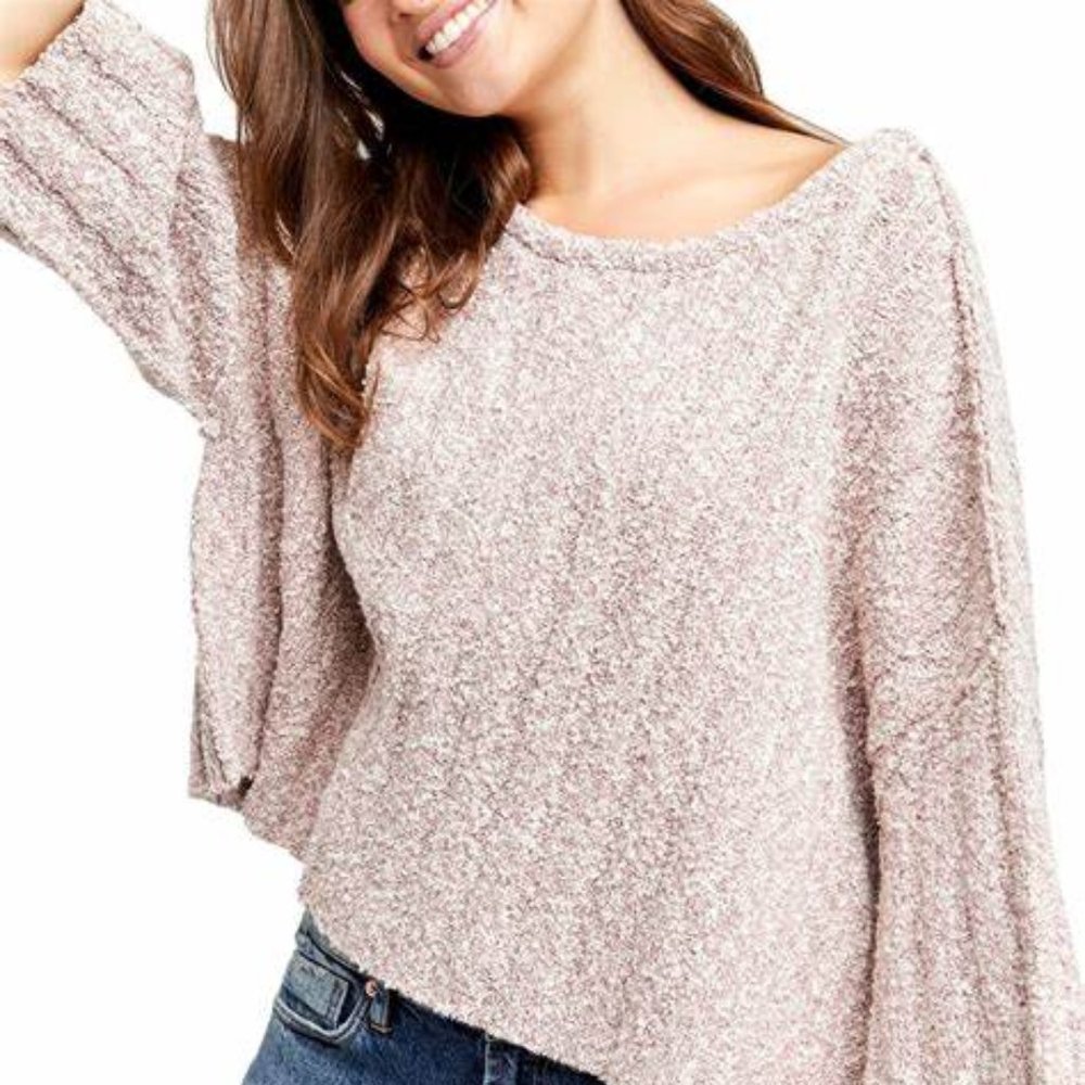 Free People Good Day Pullover in Mauve Mousse  Sz Medium NWOT
